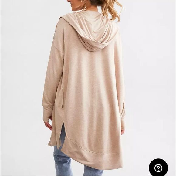 Mono B Longline Hooded Cardigan Natural - Picture 6 of 6